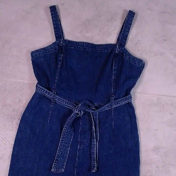 Stylish Modern Denim Overalls With Belt Workwear