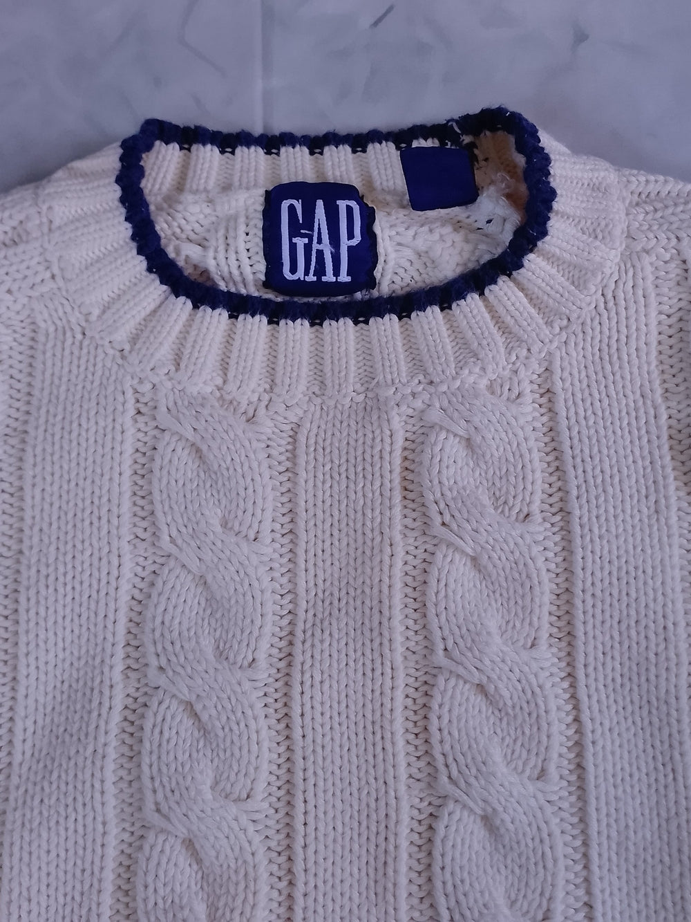 Vintage 90s GAP Cream Cable Knit Sweater
