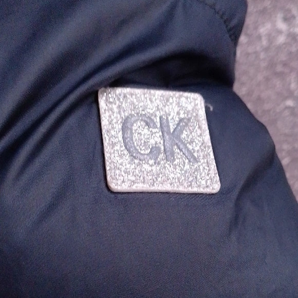 Calvin Klein Kids Dark Puffer Jacket with Faux Fur Trim