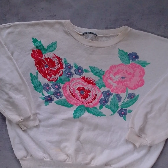 Vintage 90s Floral Print Sweatshirt UNISEX