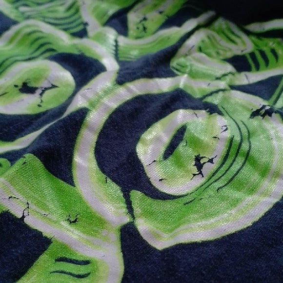 Nike JUST DO IT Dark Blue Tee with Neon Green Graphic