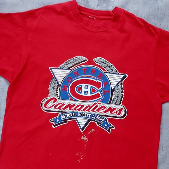 VINTAGE 1991 Montreal Canadiens NHL T-Shirt Single Stitch