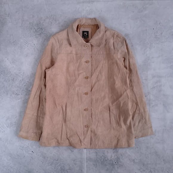 BC Clothing Cream Suede Button-Front Jacket