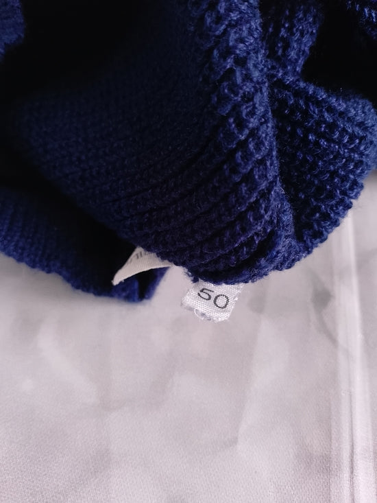 Vintage 90s Navy Blue Mixed-Media Sweater VIA FARINO