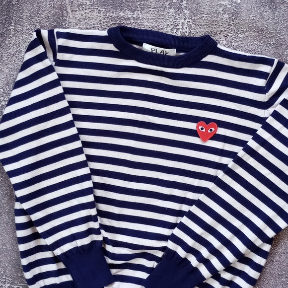 PLAY Comme des GARCONS Striped Blue/White Wool Sweater