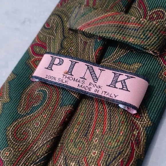 THOMAS PINK MADE IN ITALY TIE Elegant Paisley Silk Tie