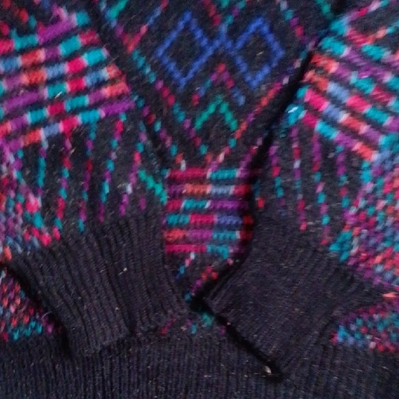 Vintage 90s Multicolour Geometric Sweater Ugly Grandpa Uncle Phil