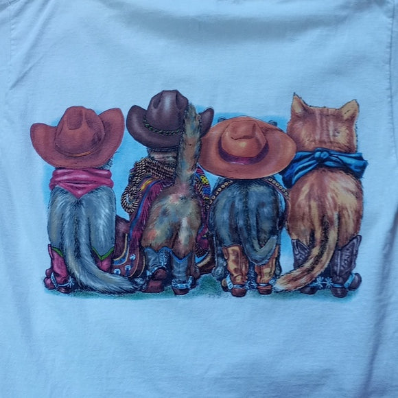 Cowboy Cats Houston Texas Prints Of Tails T-Shirt