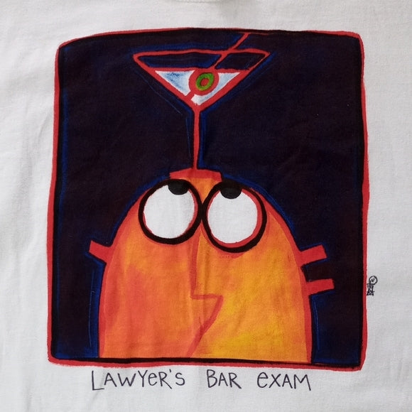 Vintage Y2K LAWYERS BAR EXAM Martini Graphic T-Shirt GILDAN UNISEX