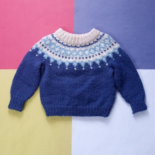 Vintage Handmade Winter Pattern Sweater Jacket