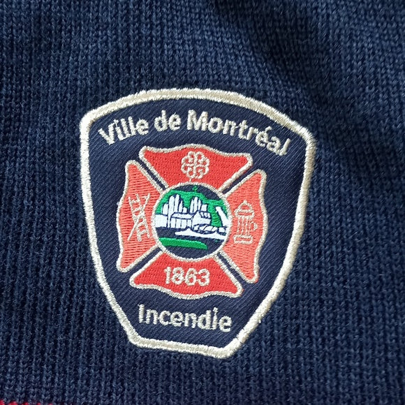 Vintage 90s Wool Ville de Montreal Inceendie Fire Fighter Sweater V-Neck