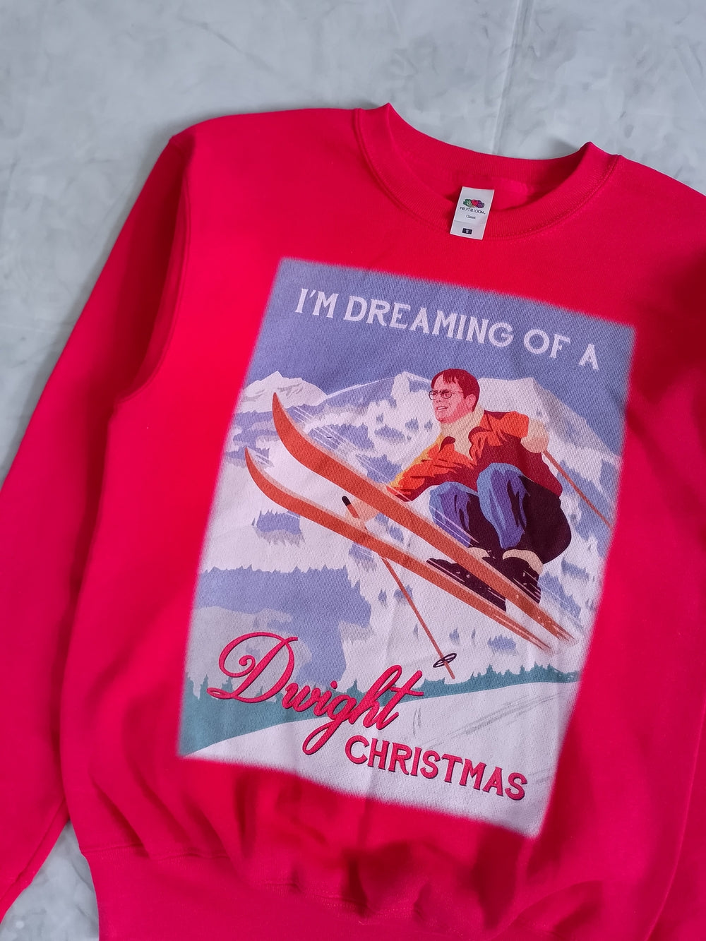 The Office: Dreaming Of a Dwight Christmas Skiing Crewneck Sweater