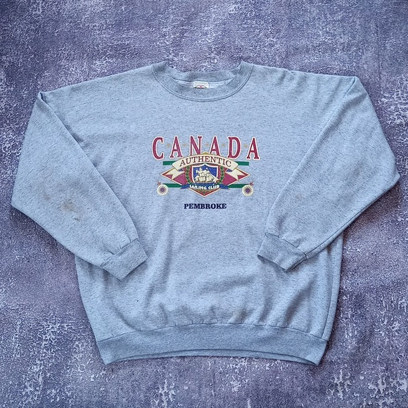 Vintage 90s Canada Authentic Sailing Club Pembroke Crewneck Sweater UNISEX