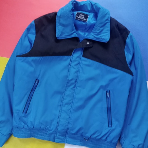 Vintage 90s Sears Blue Black Colour Block Essential Jacket UNISEX