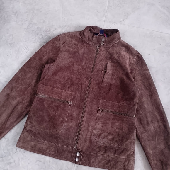 Denver Hayes Men's Suede Zip-Up Jacket - Brown