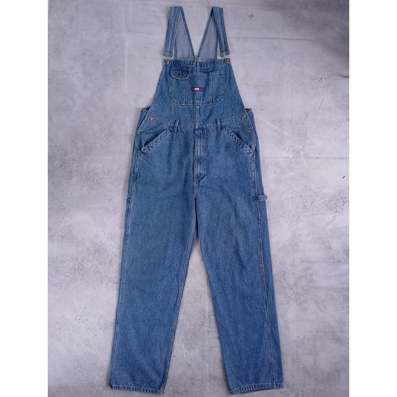 Vintage 90s Denim Overalls with Boxer America Logo Patch Workwear Unisex