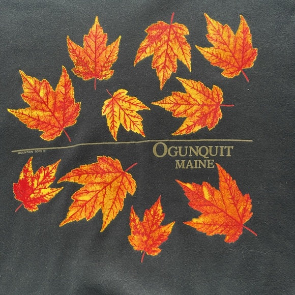 Vintage Ogunquit Maine Falling Leaves Crewneck Sweater