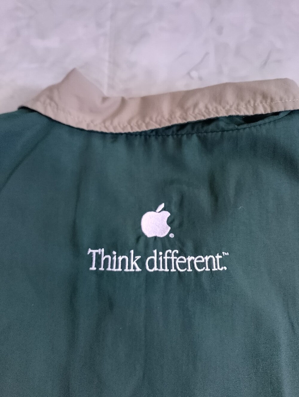 Vintage Apple Computer Think Different Logo Green Jacket
