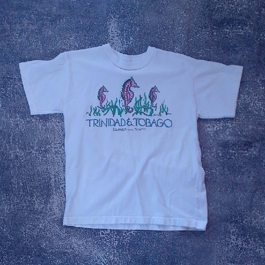 VINTAGE 1994 White Trinidad & Tobago Island In The Sun T-Shirt UNISEX