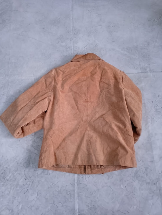 Vintage BUM Equipment Women's Tan Suede Zip Jacket