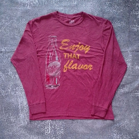 Dr Pepper Graphic Long Sleeve Shirt - Enjoy That Flavour