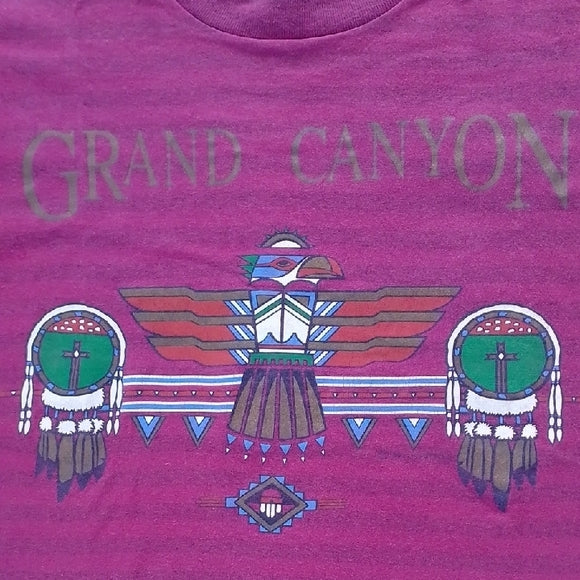 VINTAGE 1992 Grand Canyon Native/Indigenous Striped T-Shirt UNISEX