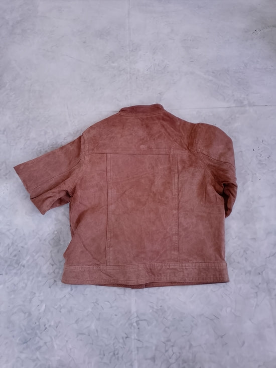 Women’s Suede Zip-Front Jacket - Rose Brown CLEO
