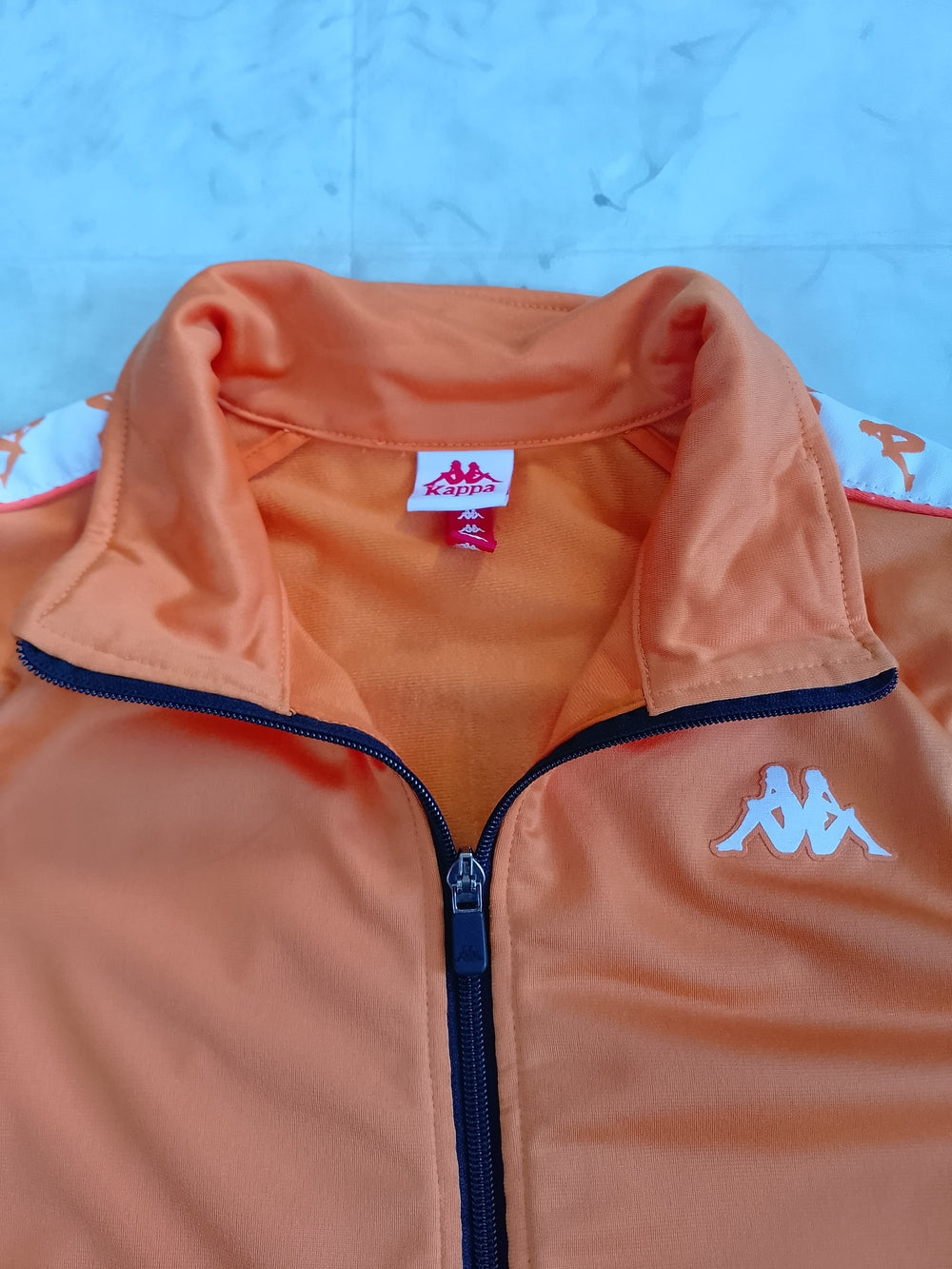 Kappa Men's Orange Track Jacket with Logo Tape