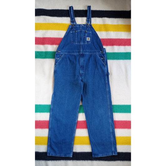 Carhartt Blue Denim Overalls Hammer Loop MENS UNISEX