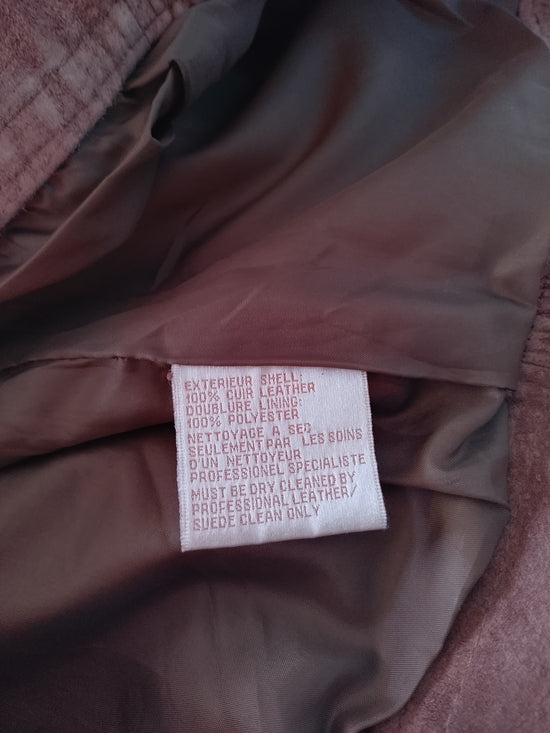 Women’s Suede Zip-Front Jacket - Rose Brown CLEO