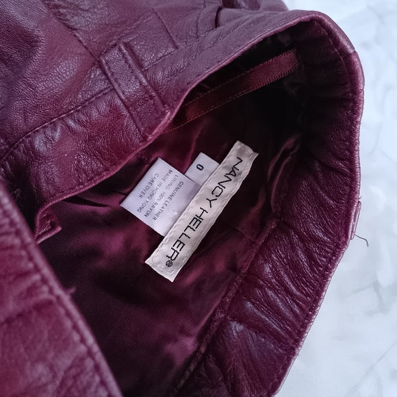 Vintage 90s NANCY HELLER Burgundy Leather Pants