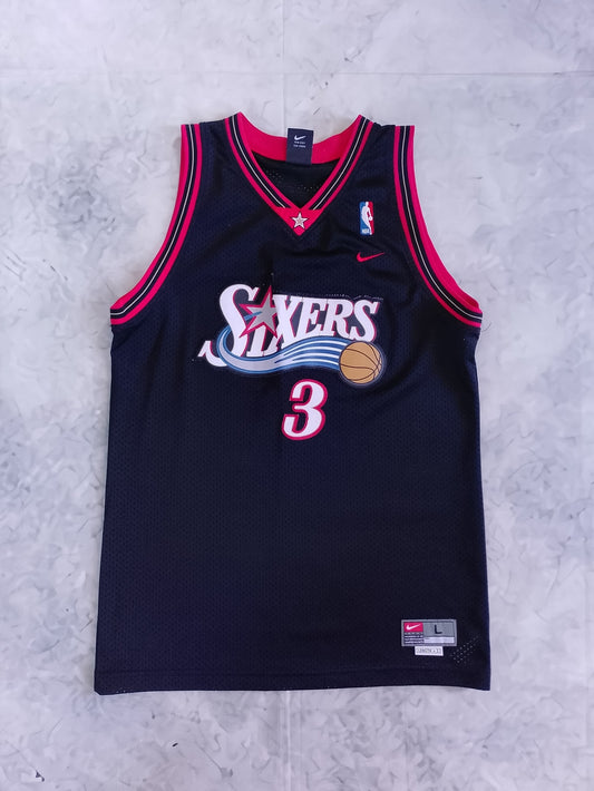 Vintage Allen Iverson Team Nike Sixers #3 Black Basketball Jersey