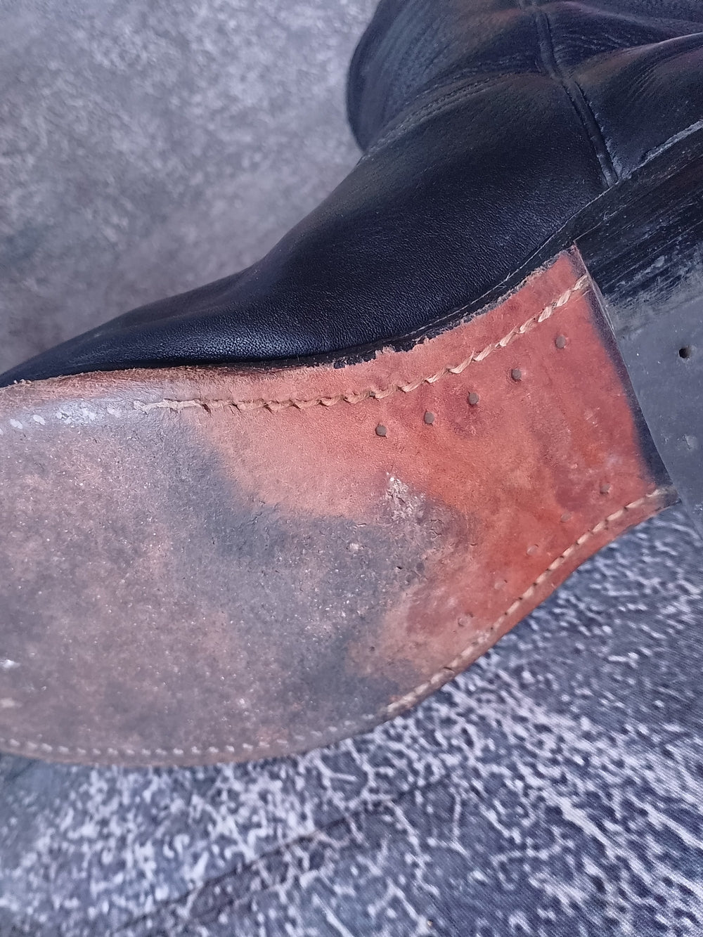 Vintage Boulet Black Leather Western Cowboy Boots, Country Rodeo 3E S J259704 95