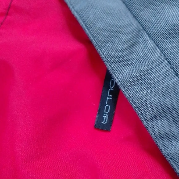 Vintage 90s COULOUR Colourblock SKI Jacket in Red and Blue UNISEX