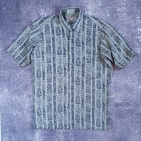 Vintage 90s Funky Pattern WIll Smith Style Button-Up Shirt