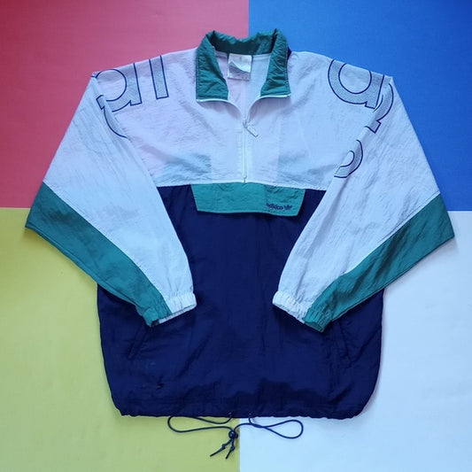 Vintage 1980s ADIDAS Pullover Windbreaker Jacket