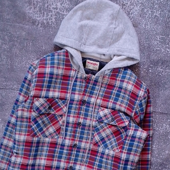 WRANGLER Multicolor Plaid Hooded Shirt