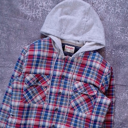 WRANGLER Multicolor Plaid Hooded Shirt