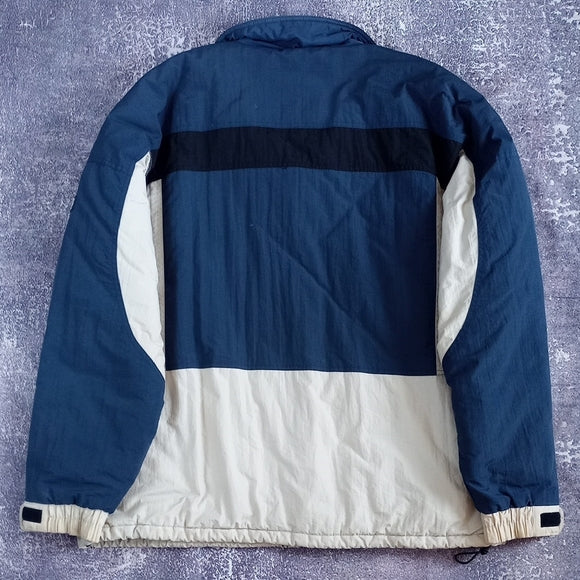 Vintage 90s Brooks TCS Men's Blue and White Jacket