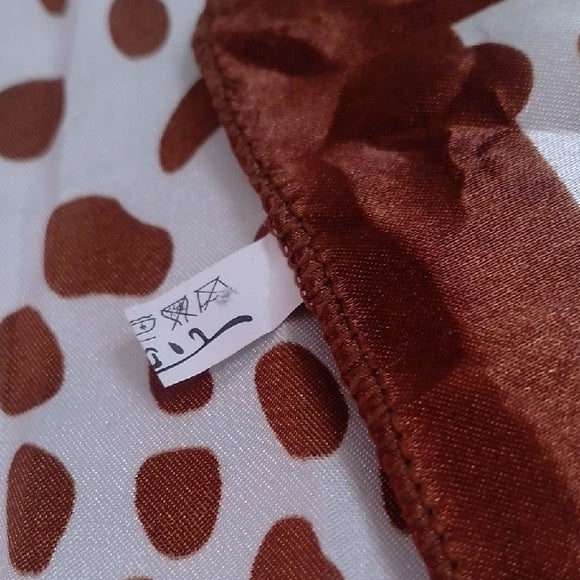 Vintage Brown & White Leopard Print Silk Neckerchief – 20” Square Animal Print S