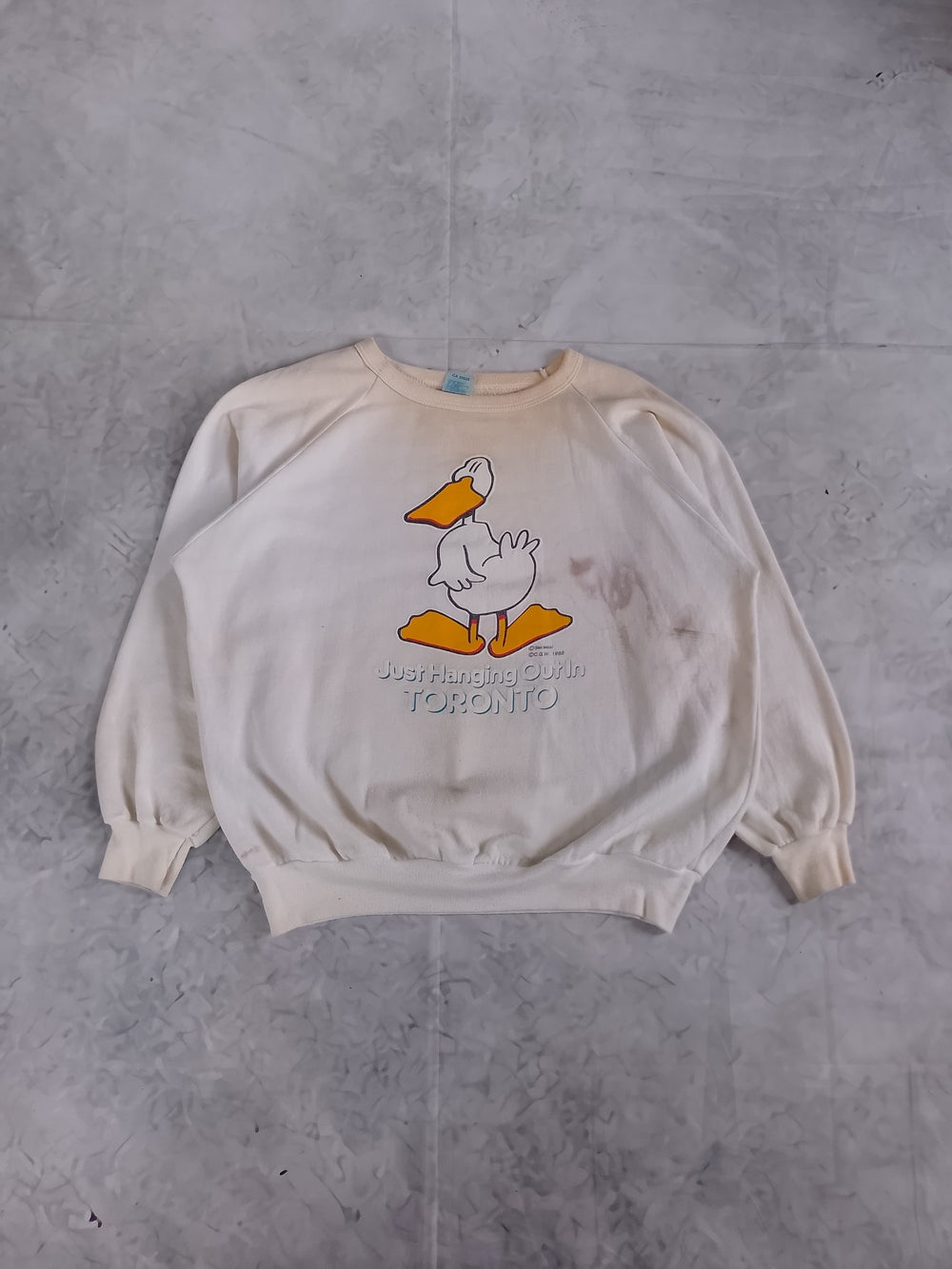 Vintage 1988 DUCK Just Hanging Out In Toronto Crewneck Sweater Unisex