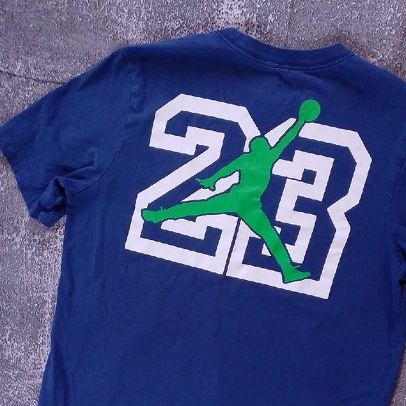 Blue T-Shirt with Green Graphic