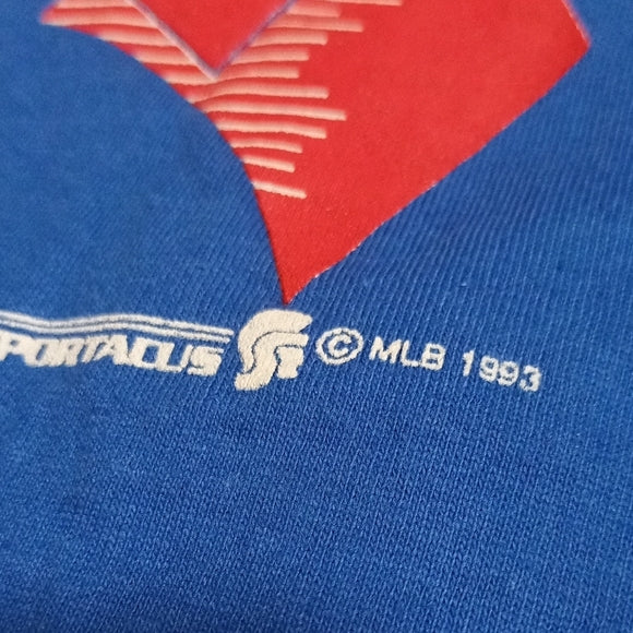 Vintage 1993 Toronto Blue Jays Kids Blue T-Shirt Single Stitch