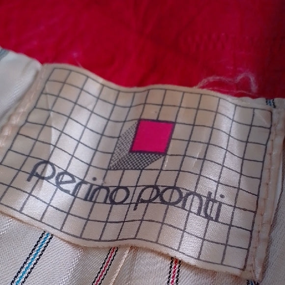Vintage 80s Perino Ponti Women's Red Leather Jacket Bomber