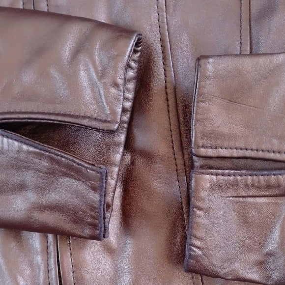 VINTAGE '90s GOLDEN BRONZE LEATHER JACKET Coldwater Creek