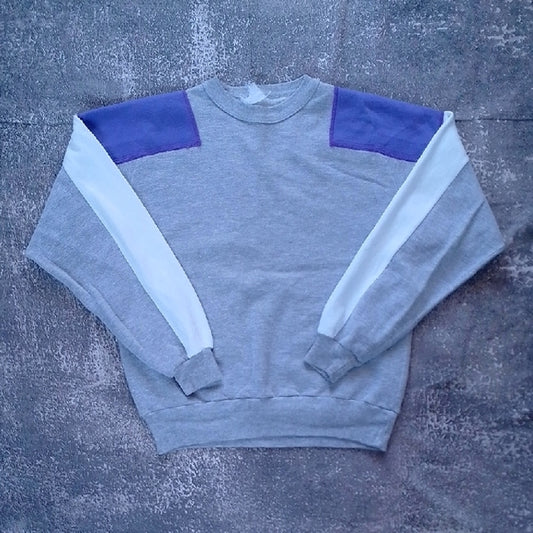 VINTAGE 90s Gray and Purple Men's Sweater