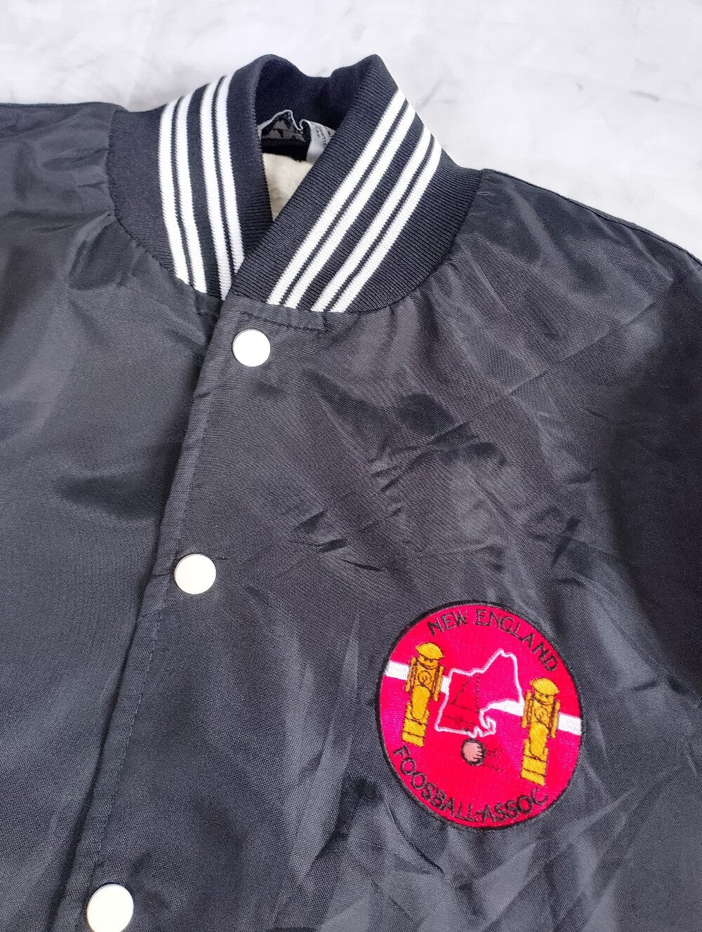 Vintage 90s NEW ENGLAND FOOTBALL ASSOCIATION Black Varsity Jacket