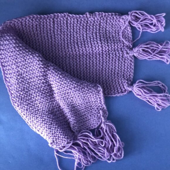NWOT Vintage Hand-Knitted Made-in-Canada Colourful Purple Warm Scarf