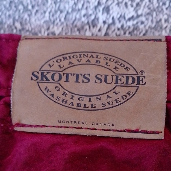 Vintage 90s SKOTTS SUEDE Vibrant Red LEATHER Pants WASHABLE