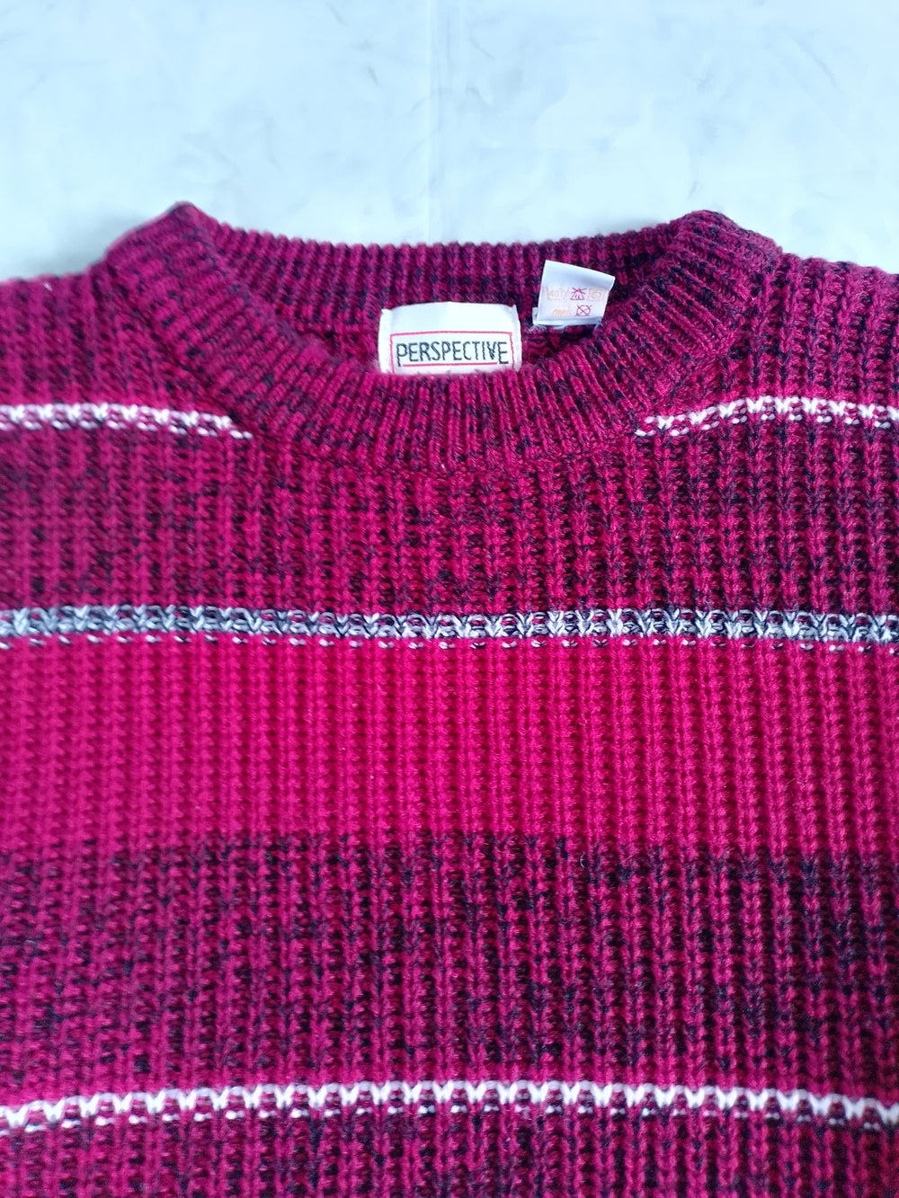 Vintage 90s Ugly Dad/Grandpa Sweater Red Striped